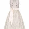Hochzeitsdirndl midi 65cm creme Barbara inkl. Petticoat 004465