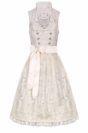 Hochzeitsdirndl midi 65cm creme Barbara inkl. Petticoat 004465