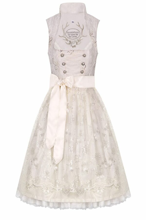 Hochzeitsdirndl midi 65cm creme Barbara inkl. Petticoat 004465