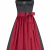 Midi Dirndl 65 cm anthrazit rot Melina 010365