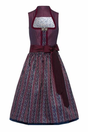 Midi Dirndl 70cm aubergine blau Aurelia 003266