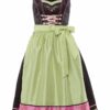 Midi Dirndl 70cm schwarz-grün Elvira 002790