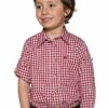 Kinder Trachtenhemd langarm rot karo 140079