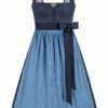 Midi Dirndl 65 cm dunkelblau gemustert blau Resi 014655