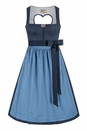 Midi Dirndl 65 cm dunkelblau gemustert blau Resi 014655