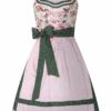 Mini Dirndl 50 cm creme geblümt dunkelgrün Mia 005449