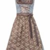 Mini Dirndl 60cm hellblau gepunktet taupe Stella 003177