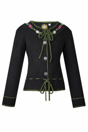 Kinder Trachten Strickjacke schwarz-grün Rita 140639