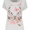 Trachtenshirt kurzarm grau Motivdruck 'Hippie Madl' 004856