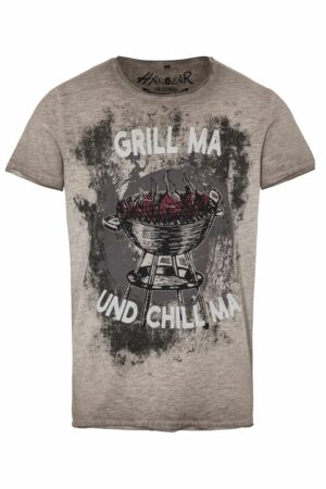 Trachtenshirt taupe Grill ma und Chill ma 012940