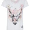 Trachtenshirt weiß mit Hirschprint Layla 009425