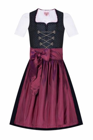 Kinderdirndl dunkelblau gemustert beere Natalie 004043