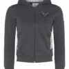 Kinder Kapuzen-Sweatjacke anthrazit mit Hirschstickerei Ben 007991