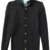 Kinder Trachten Strickjacke anthrazit grün 001166