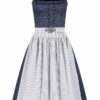 Midi Dirndl 65 cm dunkelblau weiß Mathilda 010041
