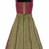 Midi Dirndl 65cm dunkelrot grün gemustert Marlene 004755