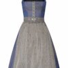 Midi Dirndl 70 cm blau grau Verena 008497