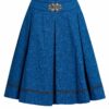 Trachtenrock mini 60 cm blau geblümt Felizitas 011420