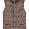 Trachtenweste dunkelbraun taupe gemustert Lenz 009433