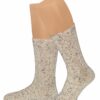 Trachtensocken kurz natur meliert Merinowolle 100225