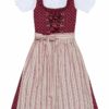 Kinder Dirndl dunkelrot beige gemustert Solana 009315