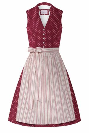 Mini Dirndl 60 cm dunkelrot creme Valentina 009058