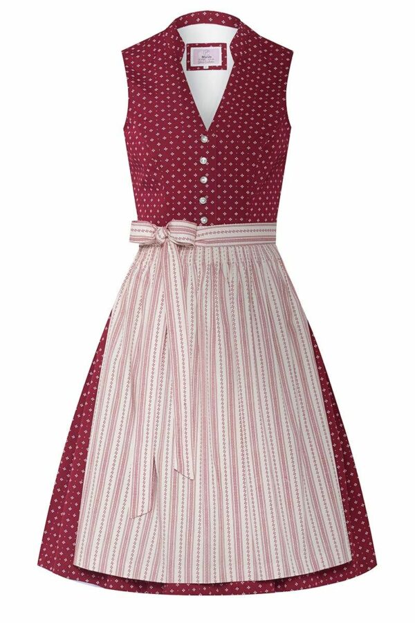 Mini Dirndl 60 cm dunkelrot creme Valentina 009058