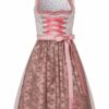 Mini Dirndl 60cm taupe koralle Greta 003026