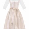Hochzeitsdirndl lang 80cm creme Nicki inkl. Dirndlbluse 003659