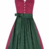 Mini Dirndl 60 cm rot grün gemustert Greta 010178