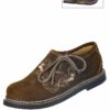Kinder Haferlschuh braun antik mit Stickerei Leon 003716
