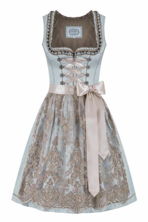 Mini Dirndl 60 cm hellblau taupe Tiara 012085