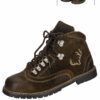 Trachtenstiefel dunkelbraun mit Stickerei Garmisch 004150