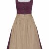Midi Dirndl 70cm aubergine taupe Franziska 006297