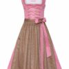 Midi Dirndl 65cm altrosa-braun Anja 132362