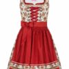 Mini Dirndl 55cm creme geblümt rot Linda 006924