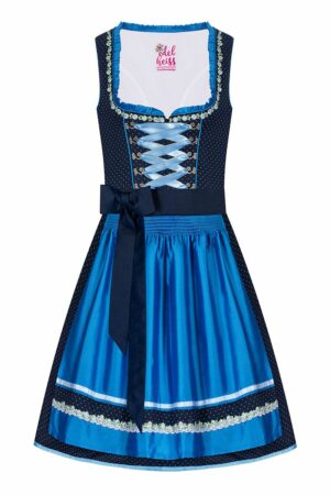 Mini Dirndl 55cm dunkelblau gepunktet blau Luise 006929