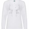 Trachtenbluse langarm weiß grau Winnie 009243