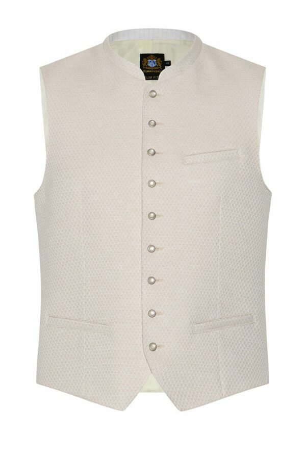 Trachtenweste creme Ferdi 013609 - slimfit