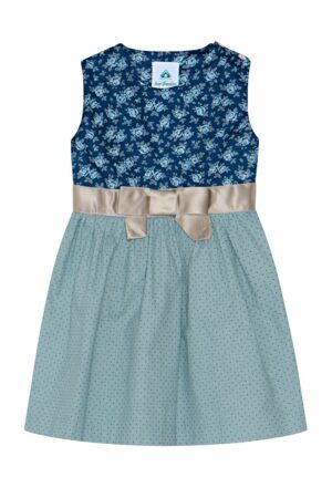 Kinder Trachtenkleid blau geblümt Linda 013490