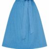 Dirndlschürze midi 70 cm hellblau gestreift Nelly 013769
