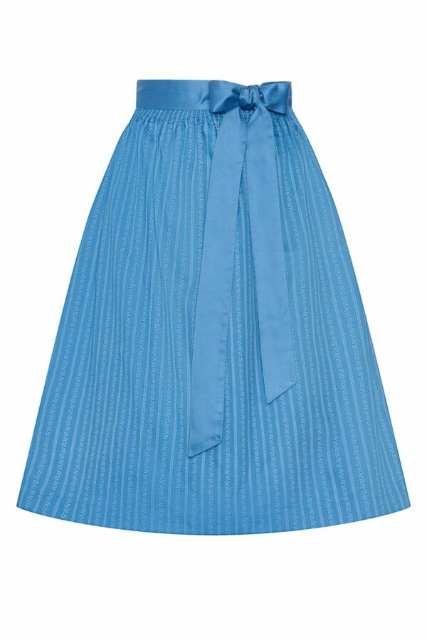 Dirndlschürze midi 70 cm hellblau gestreift Nelly 013769