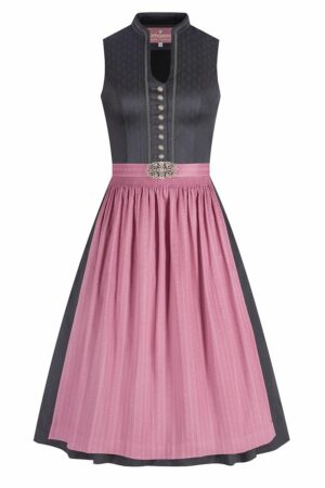 Midi Dirndl 65 cm grau altrosa Lena 010367