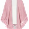 Poncho altrosa mit Fransen 009908