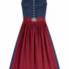 Midi Dirndl 65 cm blau rot Marie 010073