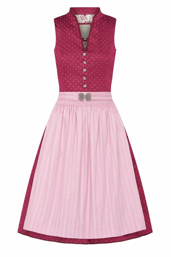 Midi Dirndl 65 cm dunkelrot altrosa Agnes 007356