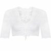 Dirndlbluse Spitze weiß geblümt Stretch 012124