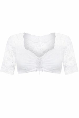 Dirndlbluse Spitze weiß Stretch Verena 012892