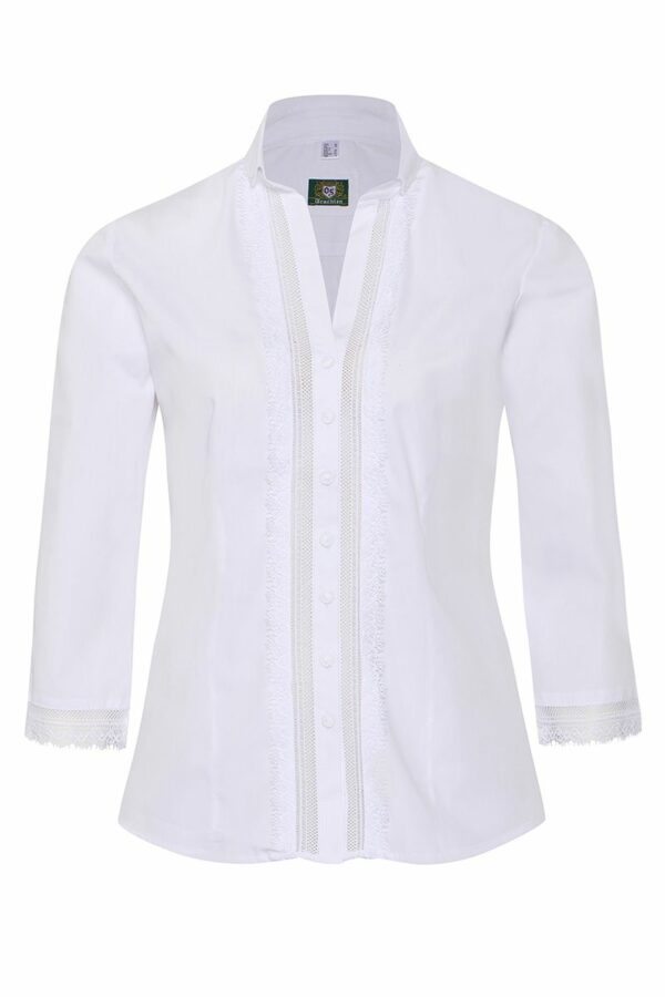 Trachtenbluse weiß mit Spitze 006141