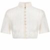 Dirndlbluse Spitze creme hochgeschlossen 011698